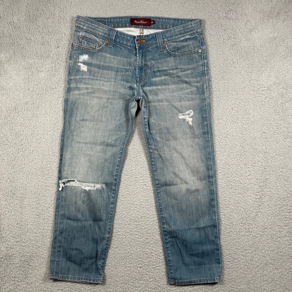 Raven Denim Hunter Sawyer Distressed Straight Leg Jeans Size 26 Y2K Skater USA